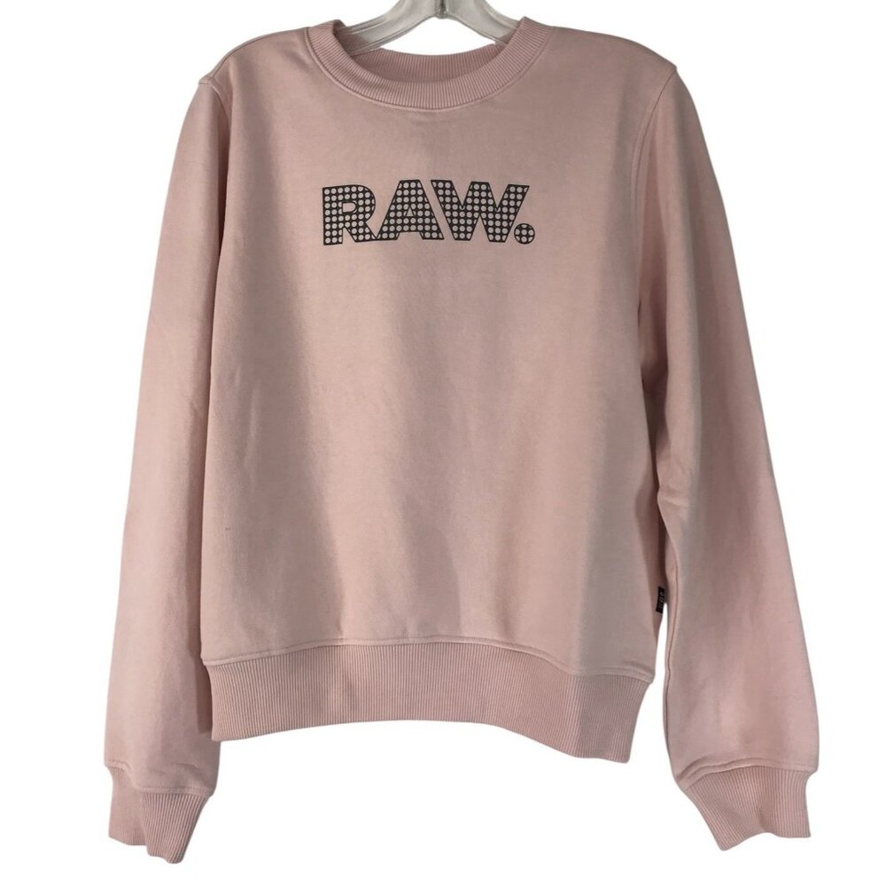 G Star Raw Sweatshirt Womens Size Medium Pink Long Sleeve Crew Neck